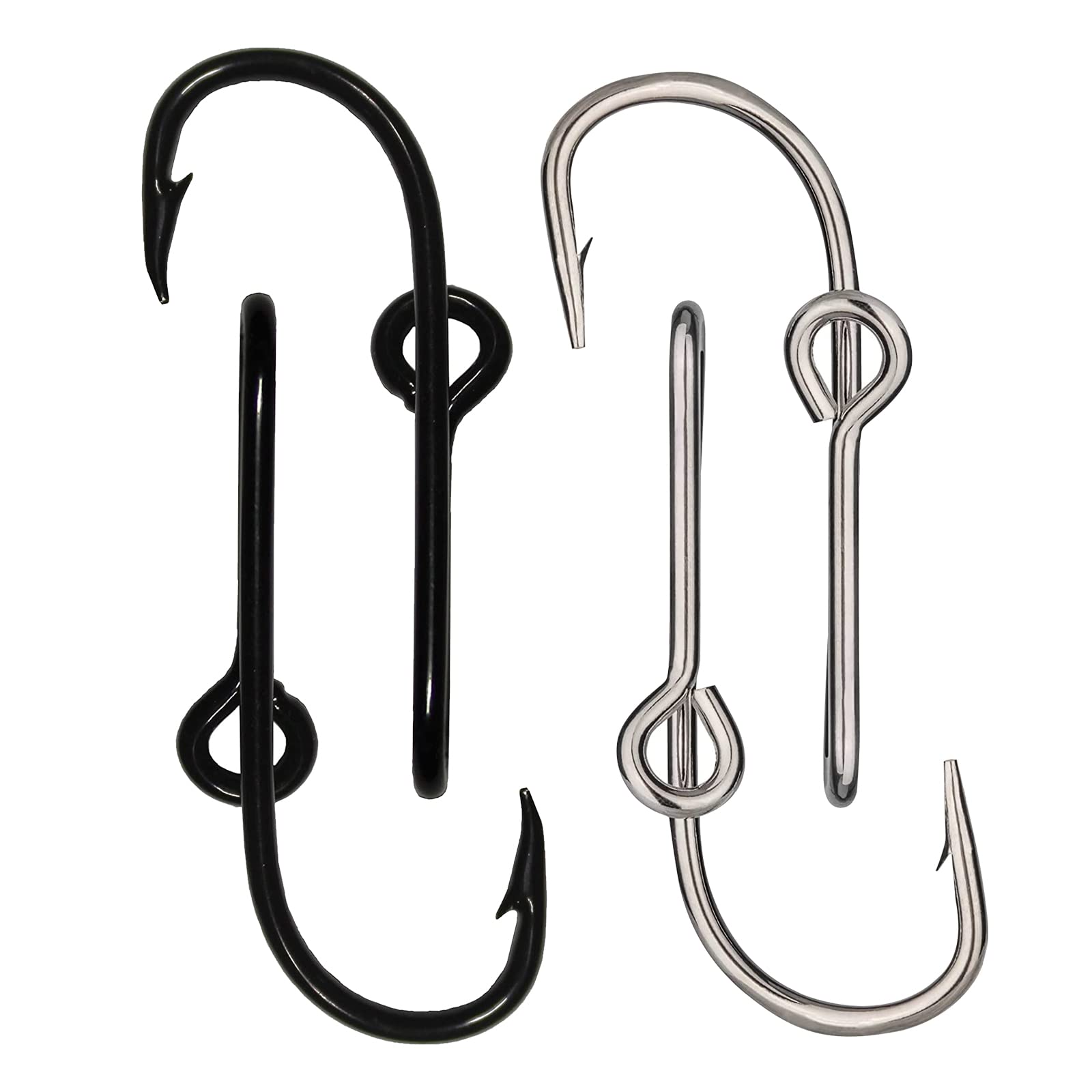 4 PCS Hat Clip Hats Pins Fish Hook Hooks Custom Hook Set High Carbon Steel, Silver, Black
