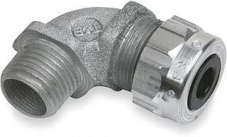 Liquid Tight Connector, 1/2In, 90 Deg, SLV