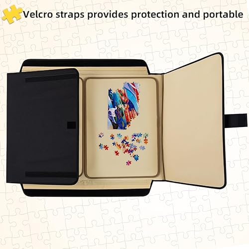 Miniatura 4 de Tablero de rompecabezas de 1000 piezas de 31 x 21.5 pulgadas, organizador portátil para rompecabezas, mesa de rompecabezas con bandejas de