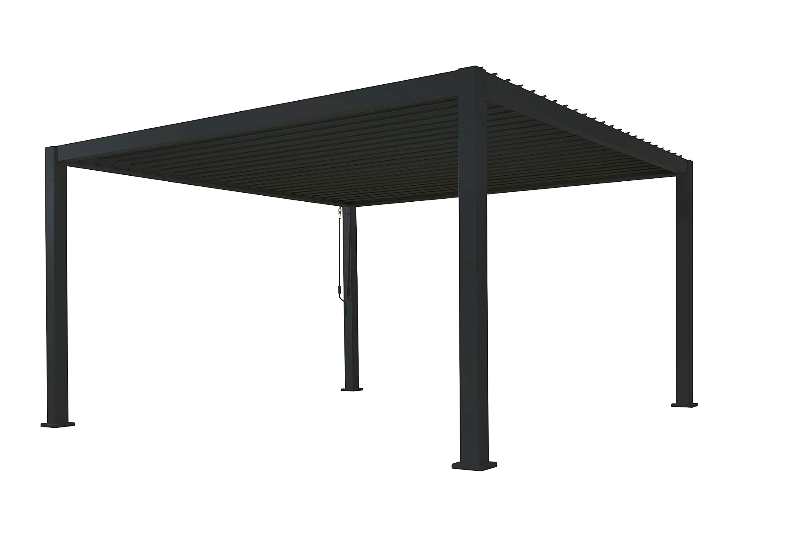 SORARA Outdoor Louvered Pergola 10' × 13' Aluminum Black Outdoor Deck Garden Patio Gazebo with Adjustable Roof (incomplete, box 3 of 3 only)