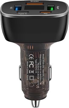 Fast Charger Car Adapter LED Digital Display Quick Car Phone Charger