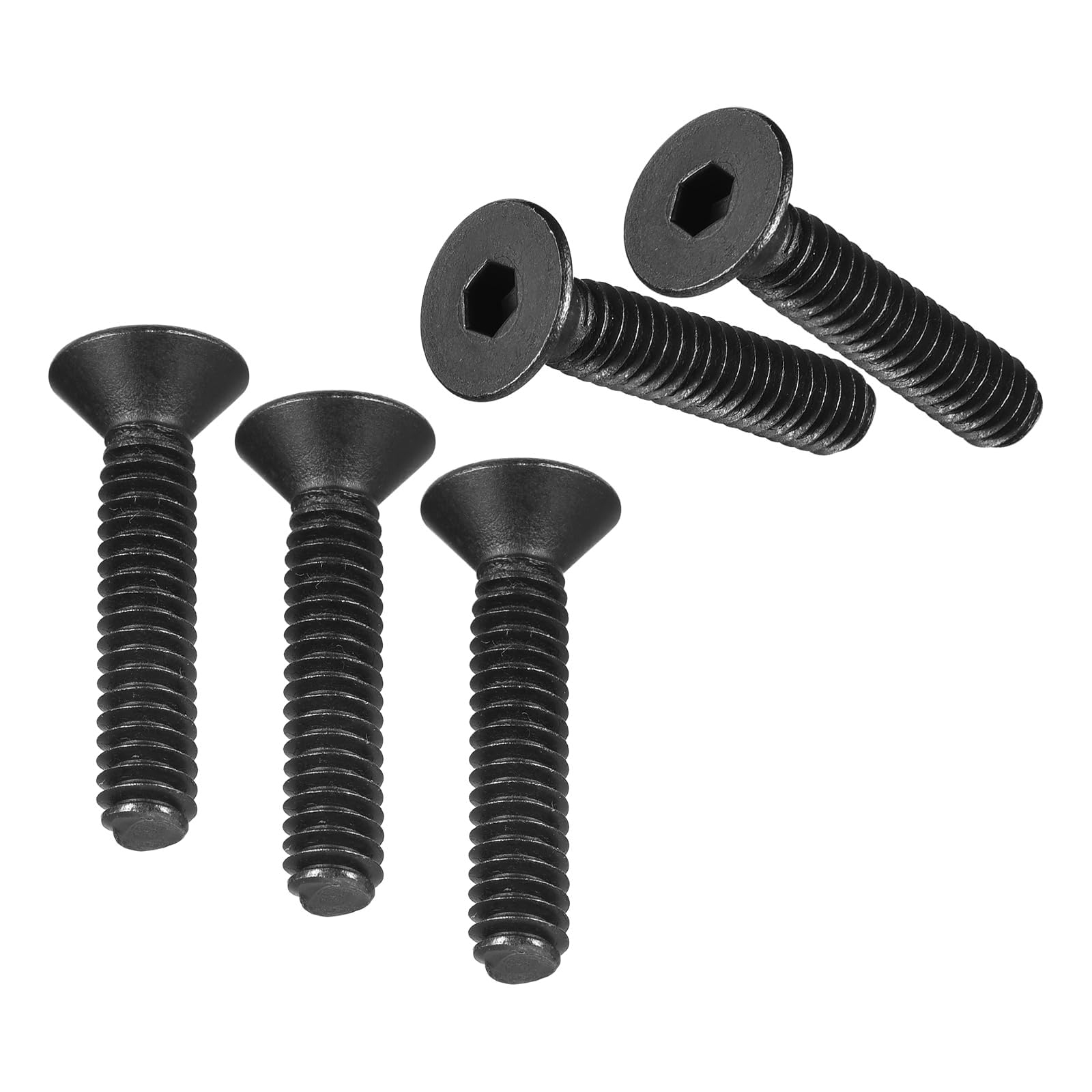 MACHSWON #8-32 x 3/4" Flat Head Socket Cap Screws 10.9 Grade Carbon Steel Countersunk Head Allen Head Bolts Fully Threaded Black Oxide Fasteners 20Pcs — image 1
