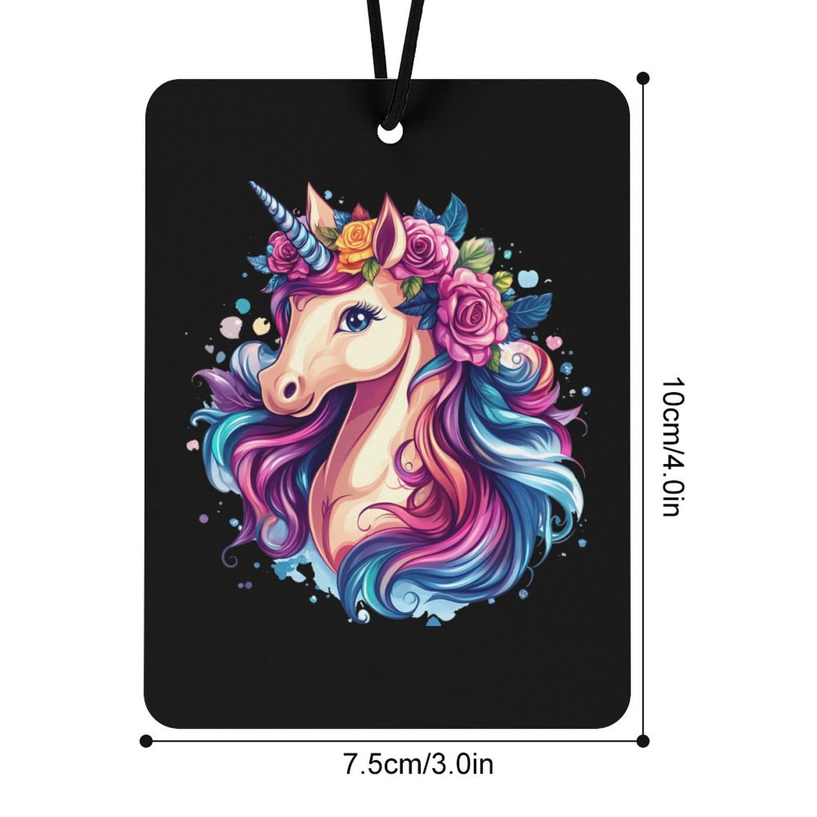 Flower Un-icorn Car Air Freshener Hanging Aromatherapy Tablets for Car Accessories Square