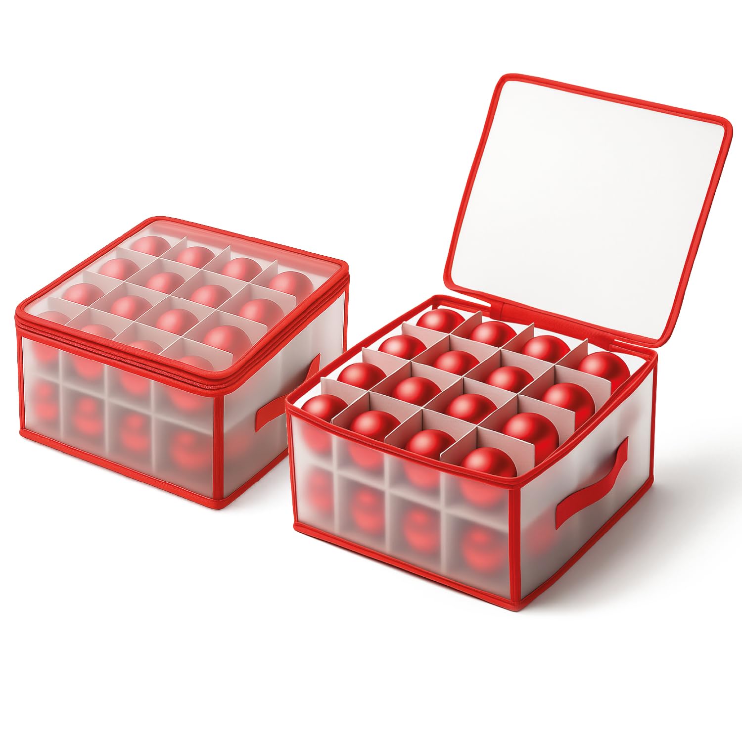 COM-FOUR® 3X Aufbewahrungsbox für insgesamt 96 Weihnachtskugeln