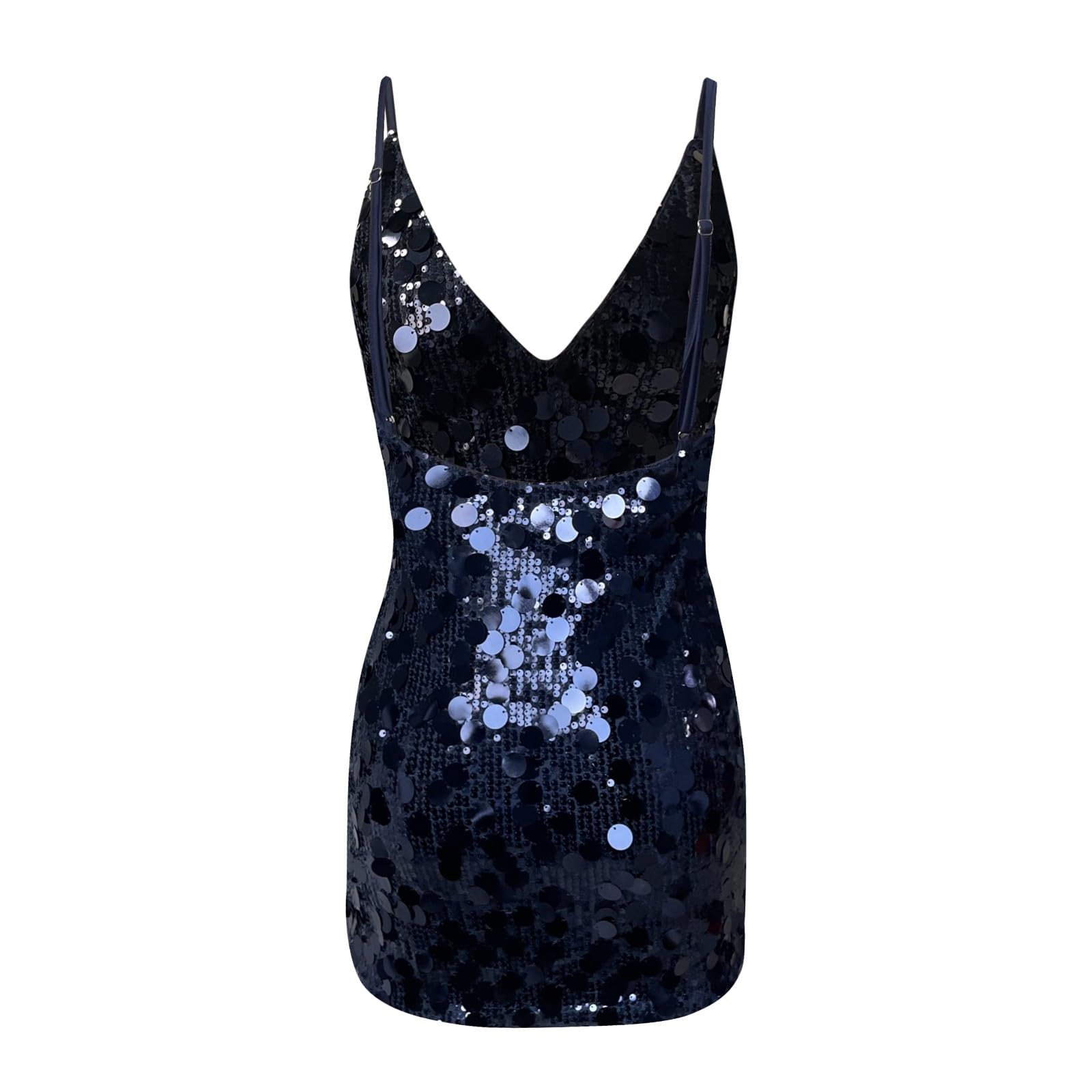 Mini robe d'été décontractée à paillettes avec décolleté plongeant en V pour femme, pour carnaval, fête, club, vacances, plage, vacances