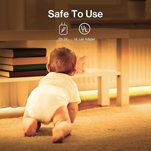 Miniatura 4 de Olafus - Kit de tiras de luz LED regulables de 33 pies, 600 LEDs 2835, tiras de iluminación LED bajo el armario, no impermeable, cinta adhesiva para