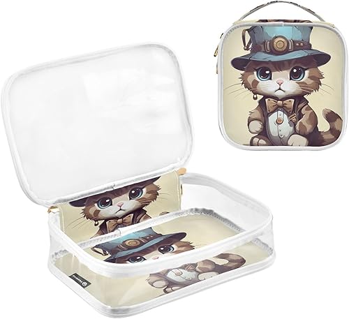Miniatura 3 de Kawaii Cat Clear Toiletry Bag for Traveling,2 Pack Makeup Cosmetic Bag with Zipper,Travel Bag for Toiletries,Travel Essentials 21214473