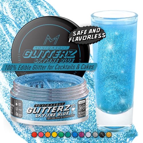 Image of MONEGASQUE Skyline Blue Edible Glitter for Drinks & Cakes, 10g