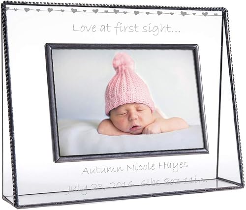 Marco de fotos para bebé personalizado, regalo para mamá y papá, 4 x 6, grabado, cristal para recuerdo de guardería, decoración de pic 319 EP558