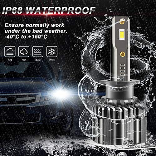 Lrter H1 Led Headlight Bulbs 60 W 12000 Lumens Extremely Bright 6000K Upgraded Csp Chips Conversion Kit Halogen Replacement Ip68 Waterproof, Pack Of 2 #TOP5