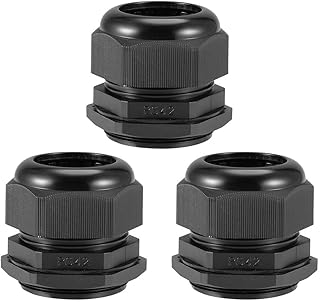 Tool parts PG42 Cable Gland 32mm-38mm Wire Hole Waterproof Nylon Locknut Black 3pcs