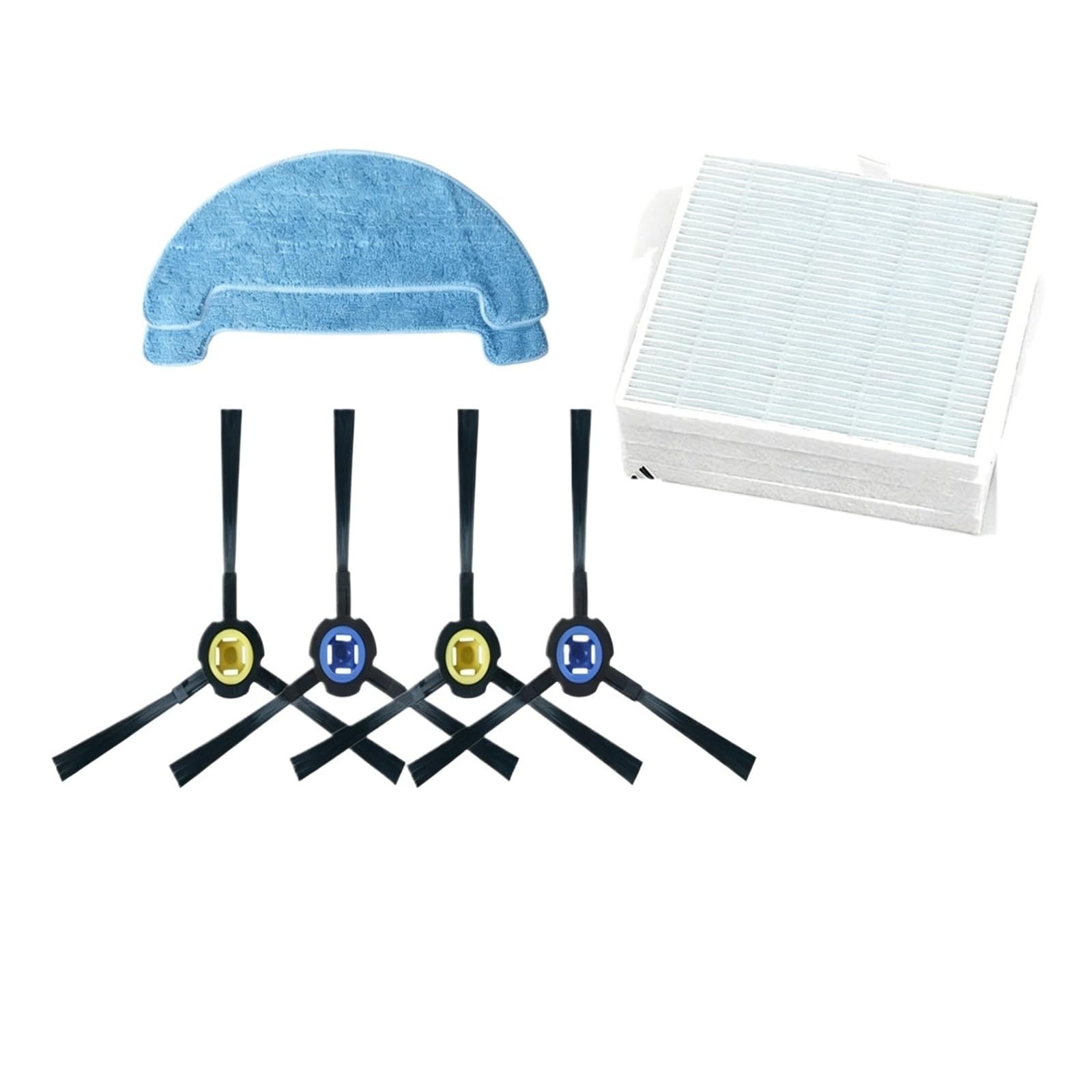 KKUWVEAMP Robot Vacuum Cleaner Side Brush Filter Mop Cloth ，Compatible For Ilife ，V8S V80 V8c V85 V8e V8Plus ，Vacuum Cleaner Accessory Replacement(Set 2)