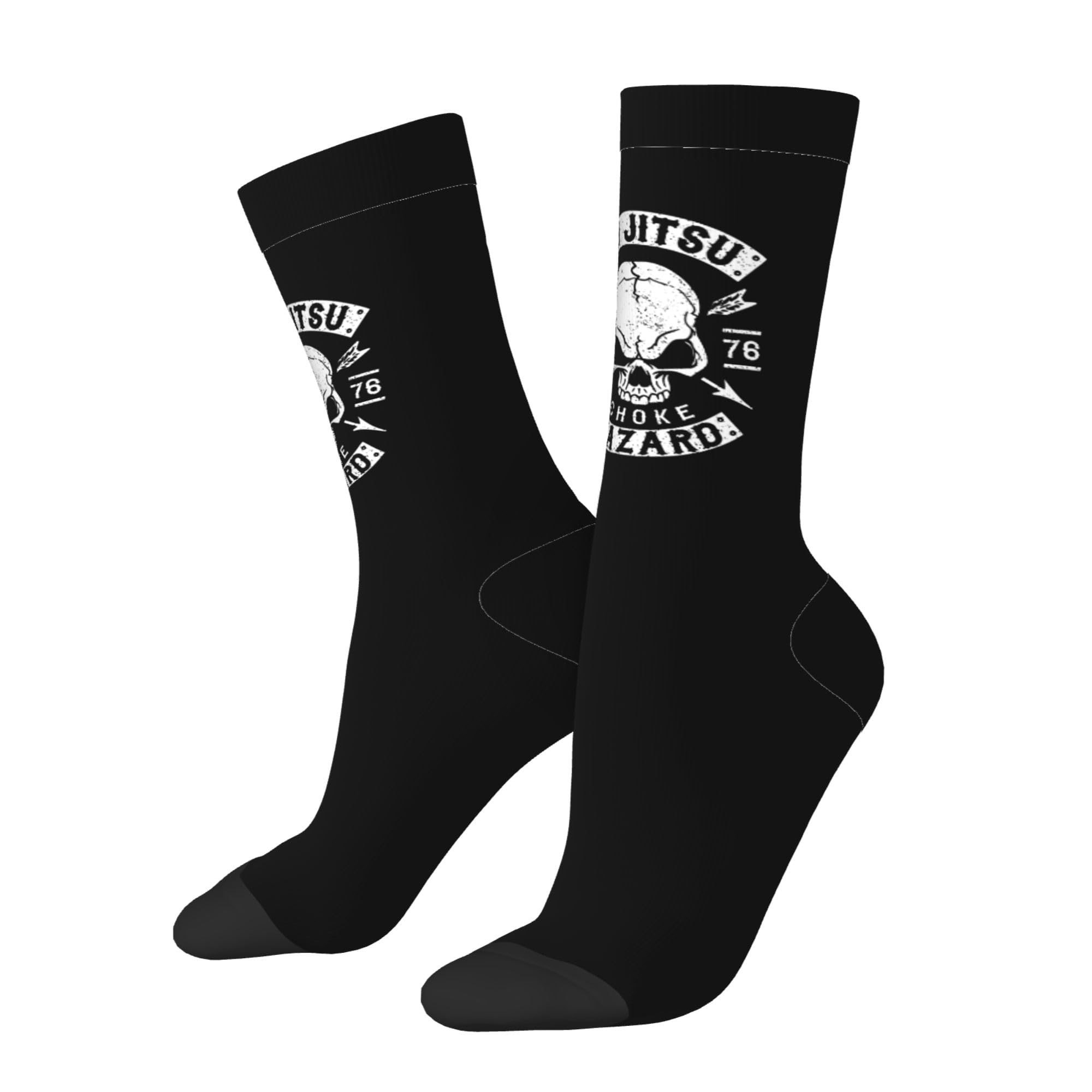 Oudrspo Funny Socks Novelty Socks skull Jiu Jitsu Unisex Funky Socks Casual Dress Socks