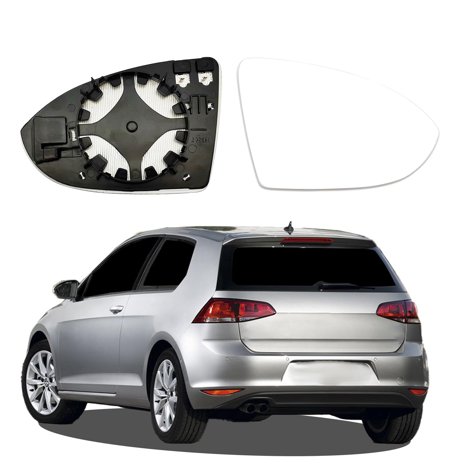 Spiegelglas Golf 7 Rechts Beheizbar, Spiegelglas Golf 7 Original mit Trägerplatte, Asphärisch Passend für gol f 7 Spiegelgla