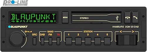 Blaupunkt Hamburg SQM 23 DAB Retro Car Radio diseño de los años 80 con tecnología moderna, DAB+, Bluetooth y soporte USB