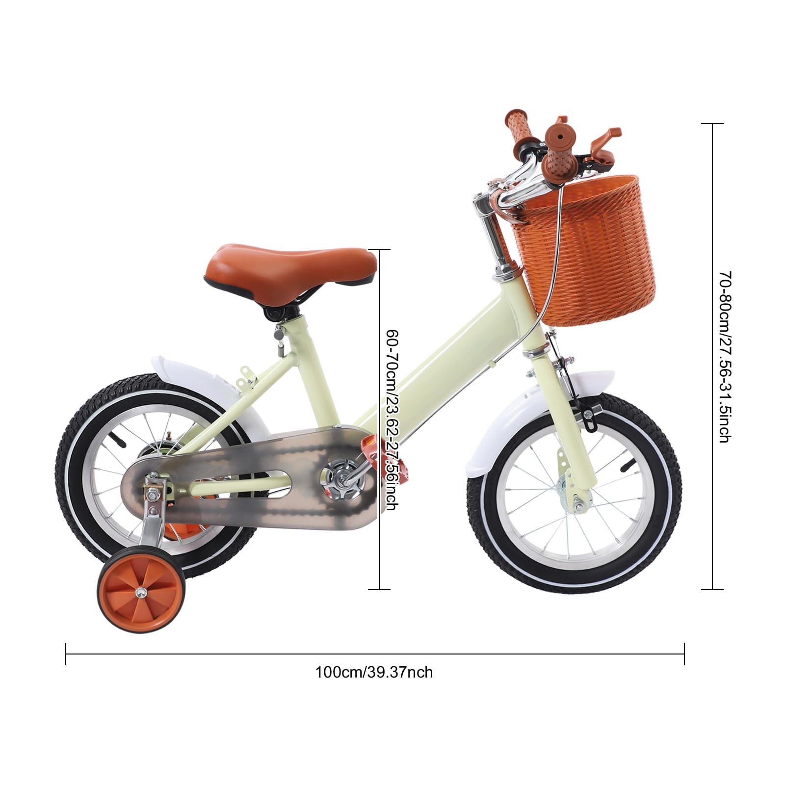 MccoMMon Bicicleta infantil de 12 pulgadas, bicicleta 2 en 1, pedal de aprendizaje para niños a partir de 2 – 4 años, altura ajustable, bicicleta infantil con ruedas estabilizadoras y cesta