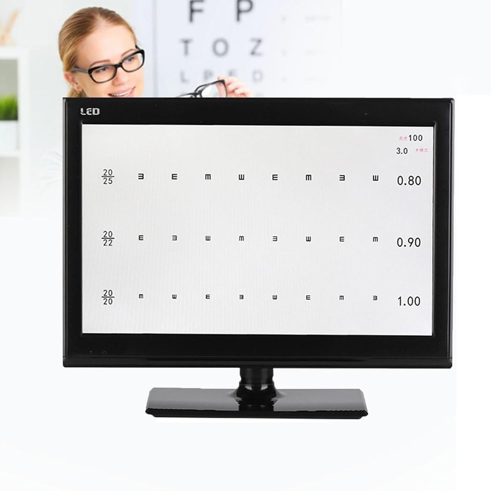 18,5/21,5-Calowy Cyfrowa Tablica Ostrości Wzroku Do Pomiaru Ostrości Wzroku, Tester Optometrii Okulistycznej, z Wieloma Celami Wizualnymi, Do Domowych Badań Wzroku w Szkole,18.5-inch