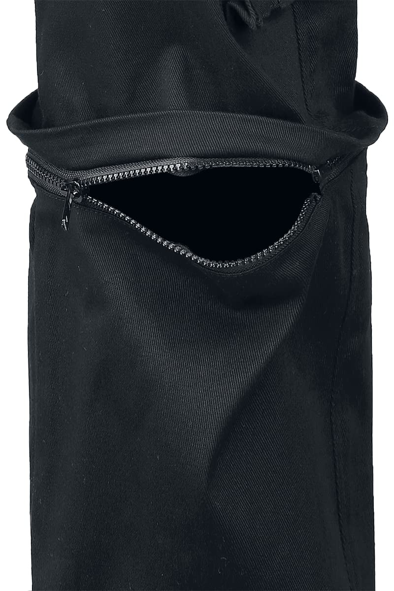 Gothicana by EMP Herren Schwarze Cargohose mit Nieten und Ketten