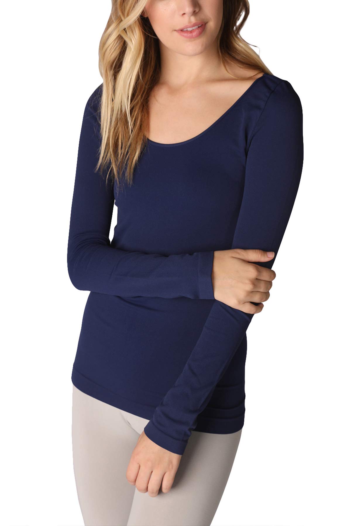 Nikibiki manga larga cuello redondo Top - Azul -