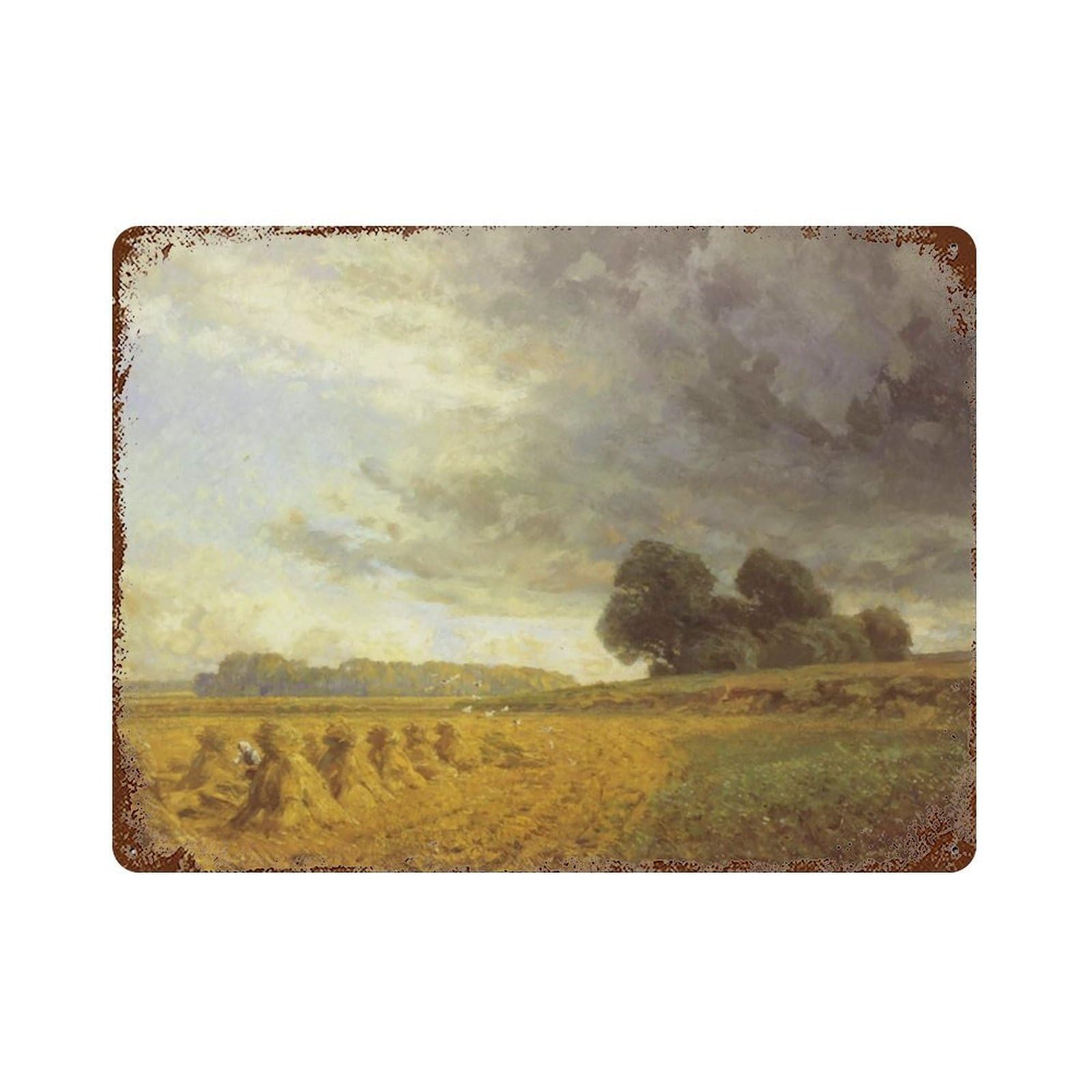 xiaoxiaoshen Vintage Oil Painting of Rural Scenery, Farmhouse Wall Decor Art Metal Tin Poster Modern Home Decor Art Home Bar Shop Decorations Vintage Sign 30x40cm