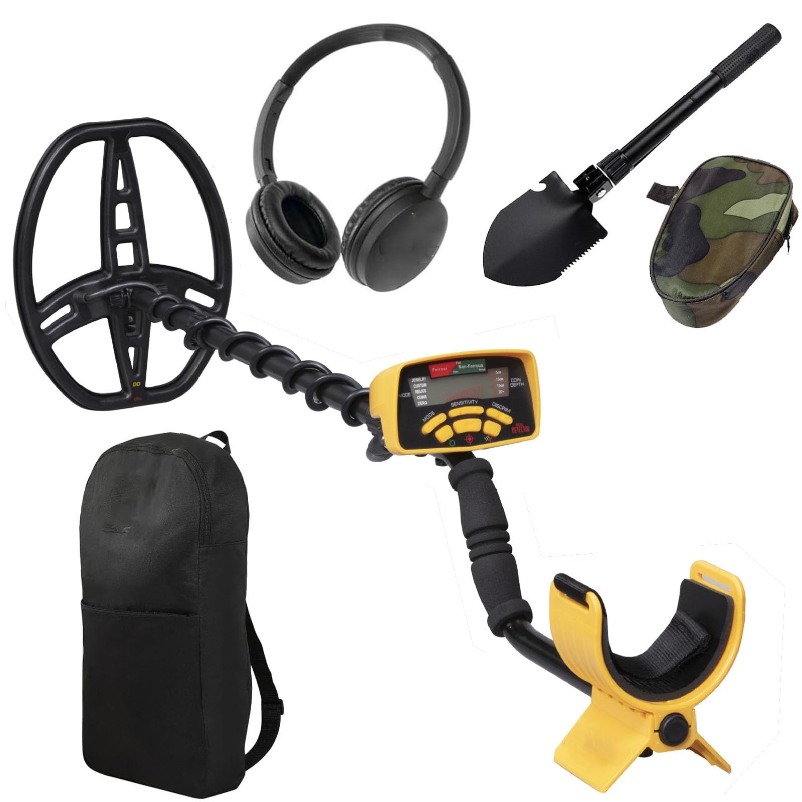 Detector de metales de alta precisión, detector de oro profesional con bobina impermeable for adultos y adolescentes, con pantalla LCD retroiluminada for auriculares for la búsqueda de oro subterránea