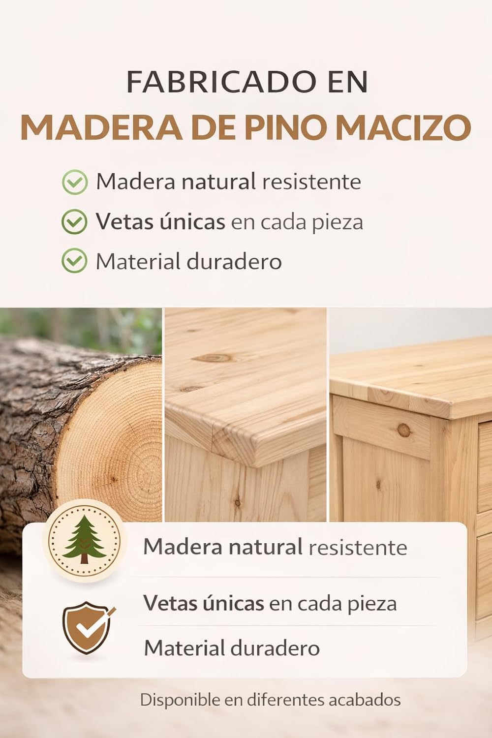 Dogar Kynus Recto, Modulo de 1 Puerta, realizado en Pino Macizo, Color Cerezo, Medidas 151.5 x55x37, Recto, la Puerta se Puede Colocar en la Parte Alta o Baja