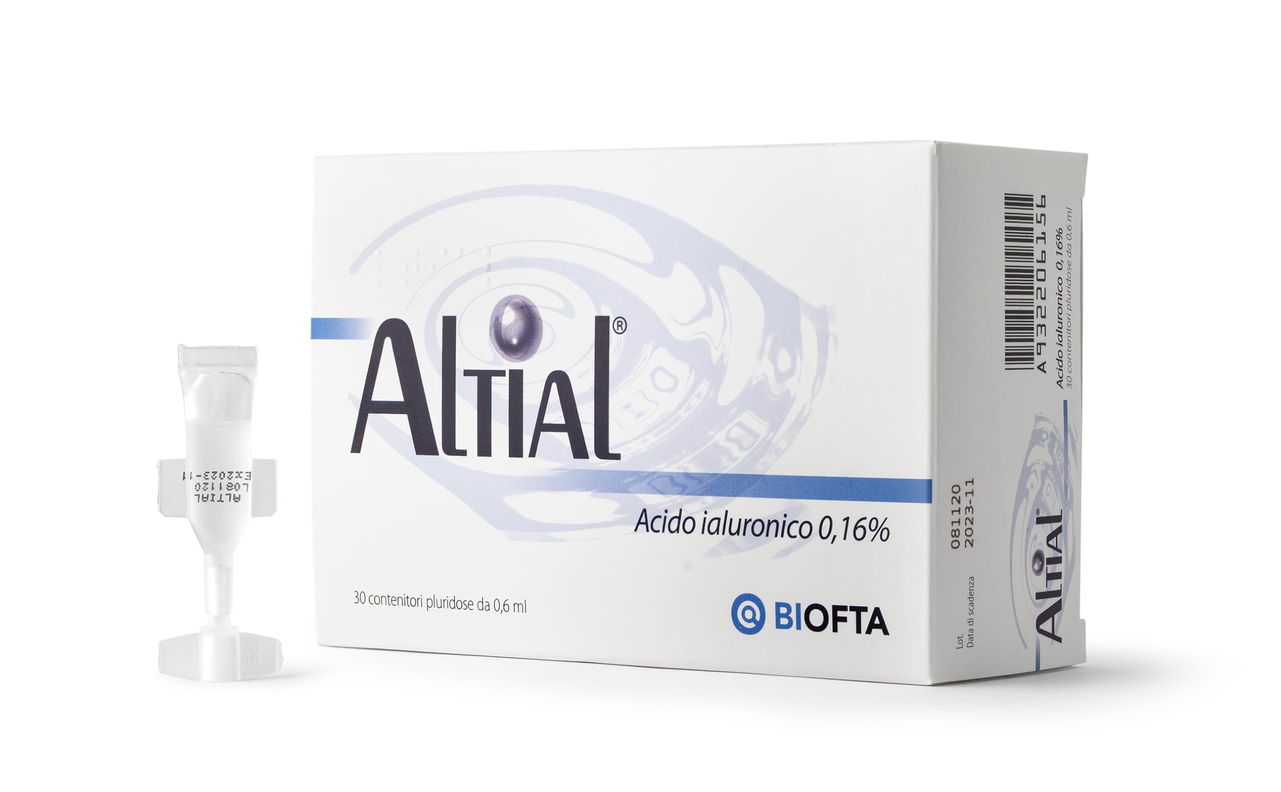 Altial 30 contenitori pluridose da 0,6 ml - Sostituto lacrimale sterile per la protezione corneale con acido ialuronico