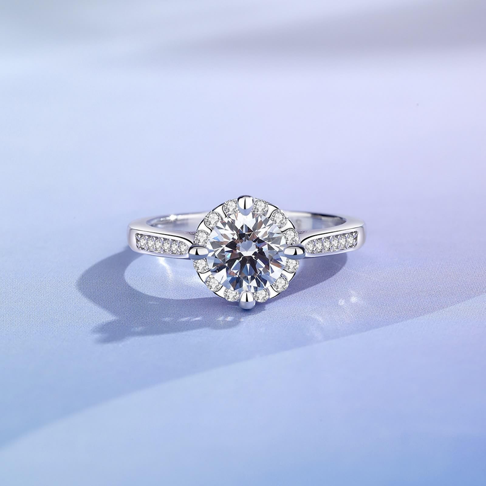 KnSam Złoto 750 18-karatowe obrączki ślubne prawdziwa biżuteria, klasyczne pierścionki dla par z moissanitem, obrączki ślubne 950 Platinum, rozm. 47-65