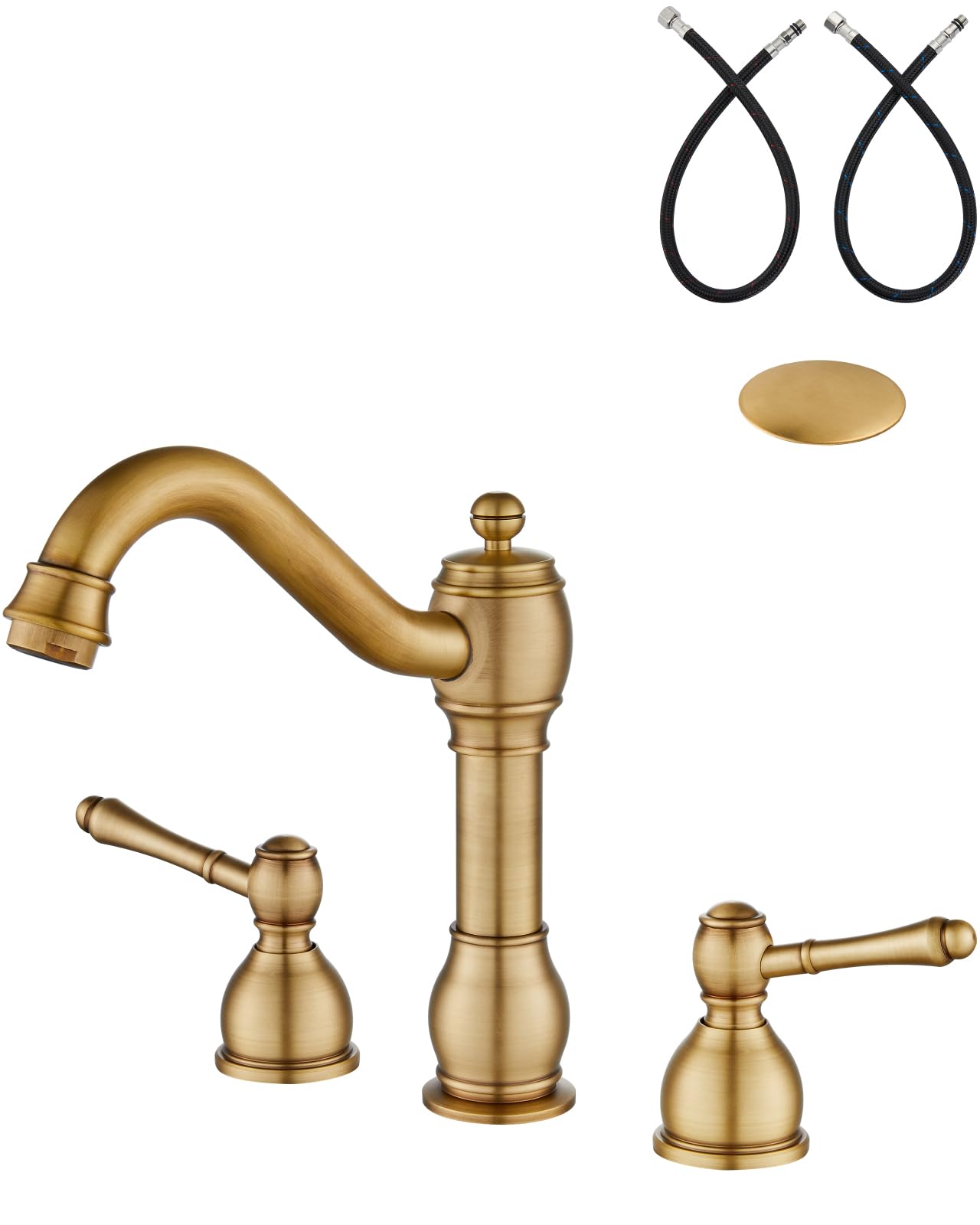 Aolemi Widespread Antique Brass Bathroom Faucet