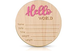Custom Hello World Announcement Sign for Birth and Photo Props - Welcome Baby Home