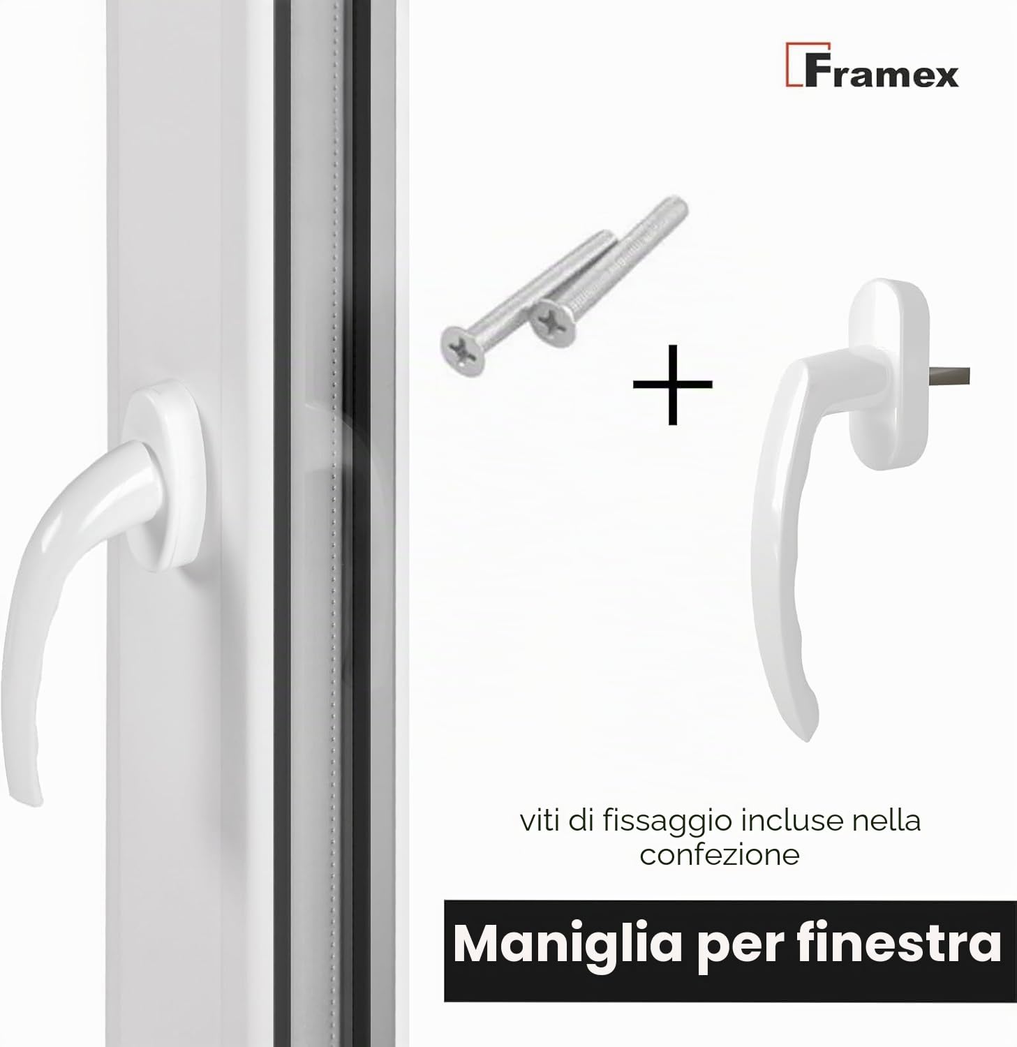 Finestra Seminterrata Piccola in PVC Bianco, Larghezza x Altezza 100 x 50 cm (1000 x 500 mm), Doppi Vetri (32 mm), Anta-Ribalta, Girevole DIN Sinistra – Premium