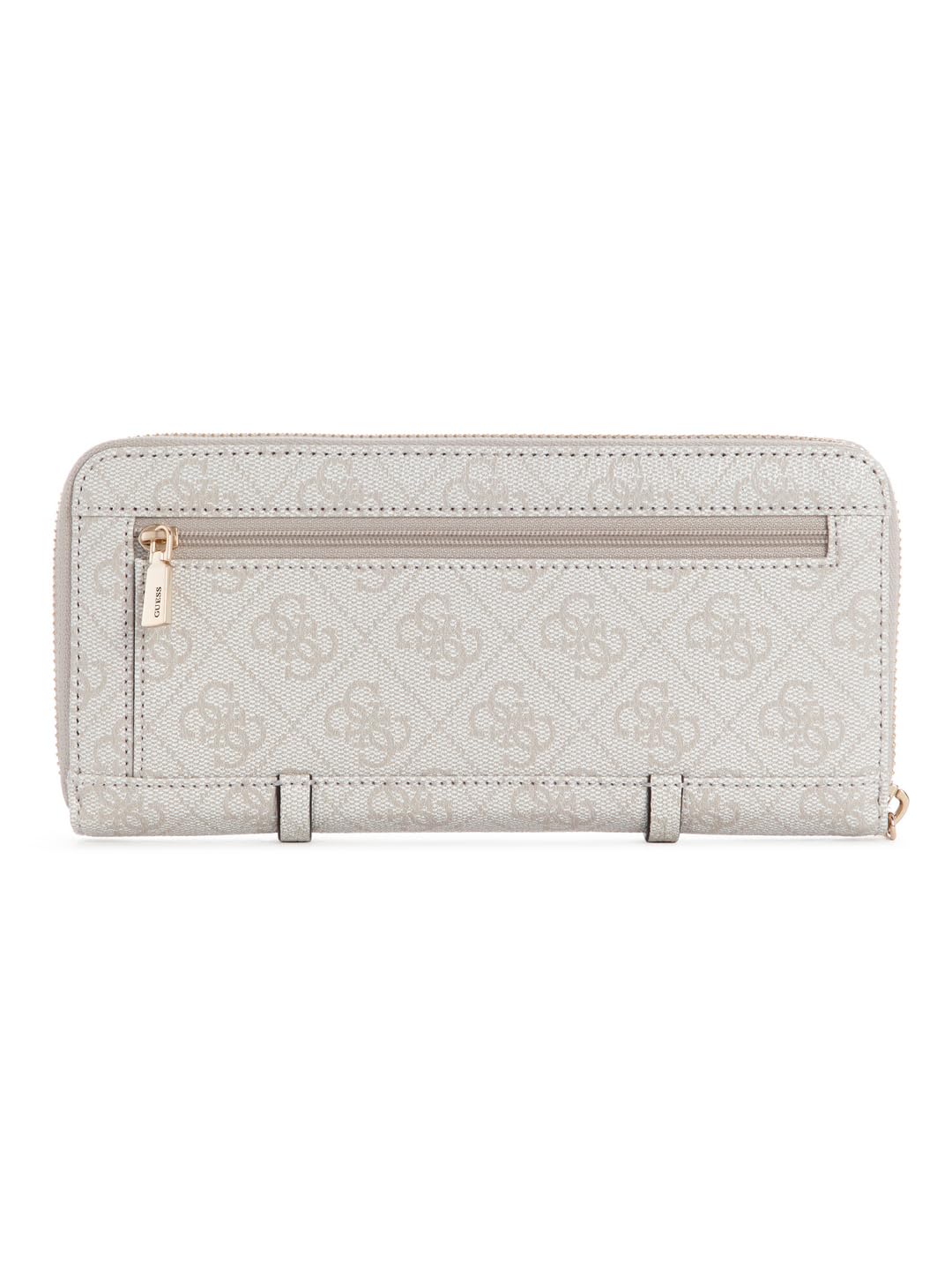 GUESS portafoglio Leona Logo SLG Zip Around Wallet Bone Logo avorio