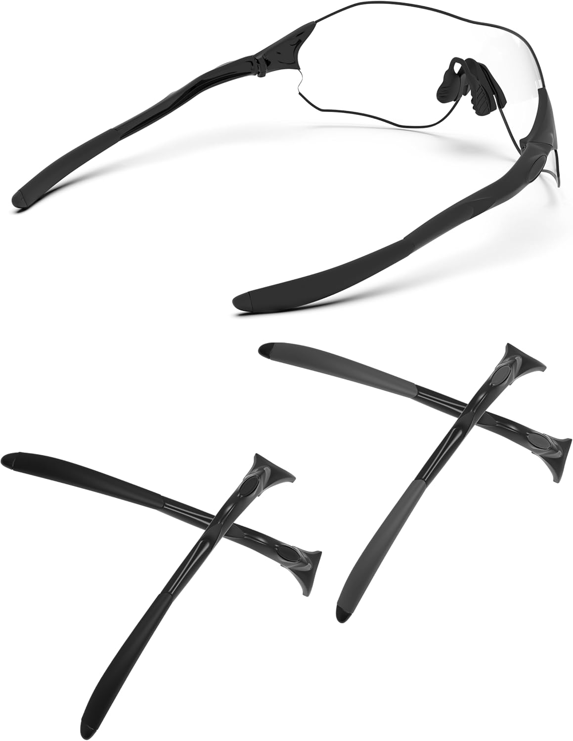 Replacement Temples Arms Legs Compatible with Oakley EV-Zero Series Sunglasses - Black