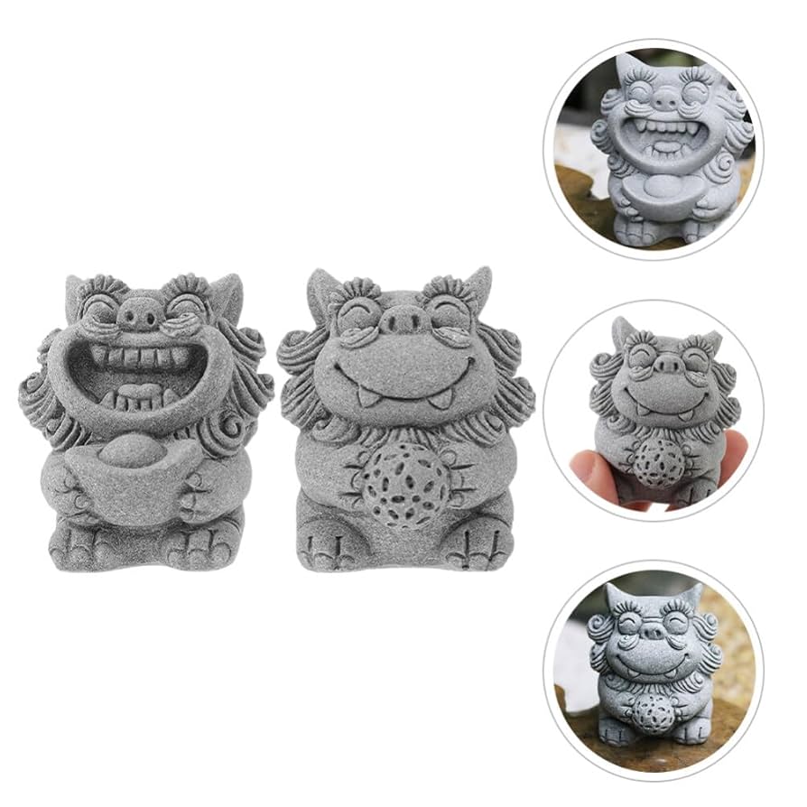 シーサー　狛犬 縁起物 置物 魔除け Amazon.co.jp: シーサー 置き物 獅子 魔除け 狛犬 置物 玄関 2個