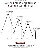 Vista 8 de IFOOTAGE Gazelle - Trípode de viaje TA3B con cabezal de fluido Komodo K3,62/62.0 in Kit de trípode de aleación de aluminio para cámara, teléfono