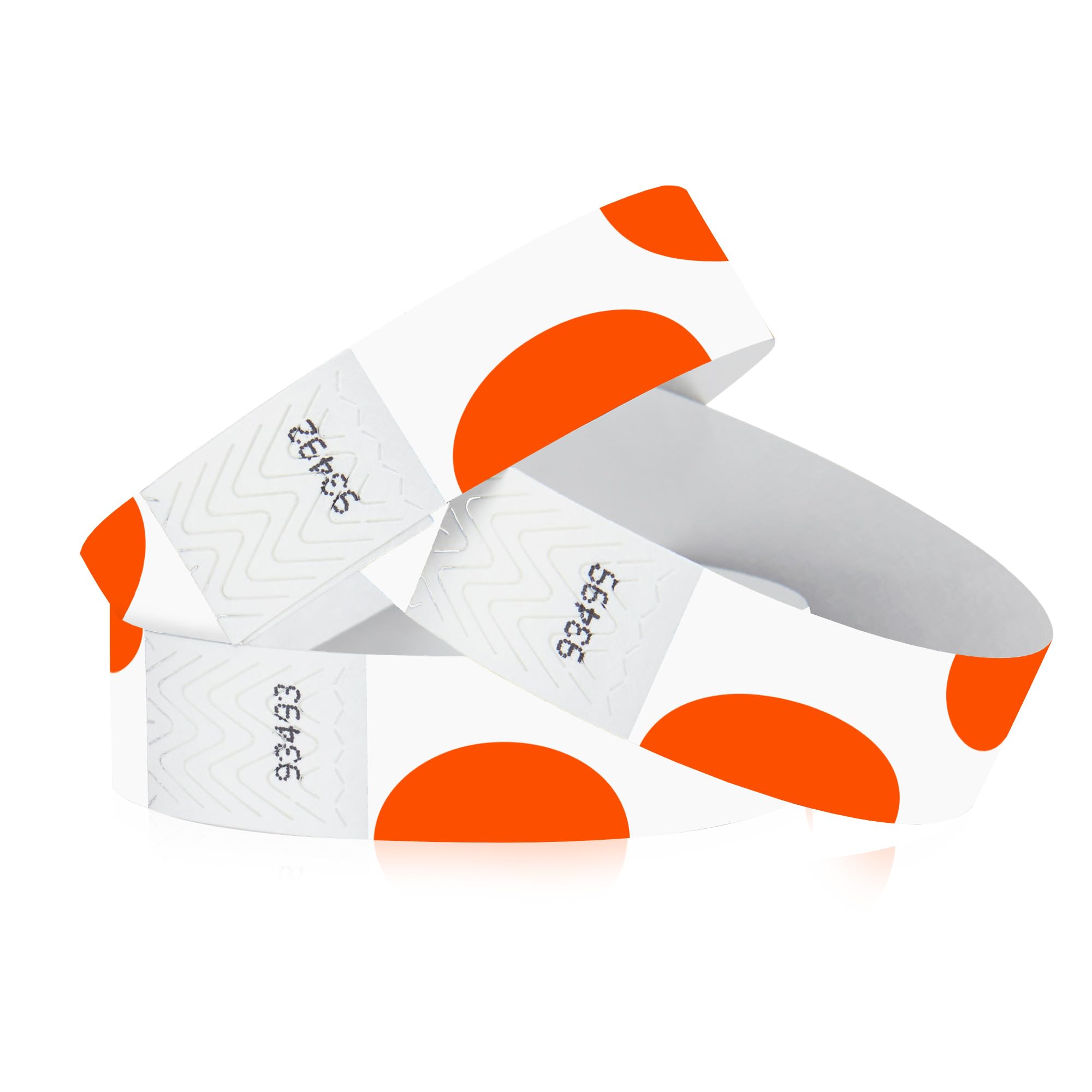 500 WristCo Orange Half Circles Tyvek Wristbands for Events - Comfortable Tear Resistant Paper Bracelets ID Wrist Bands for Concerts Festivals Admission Party Identification