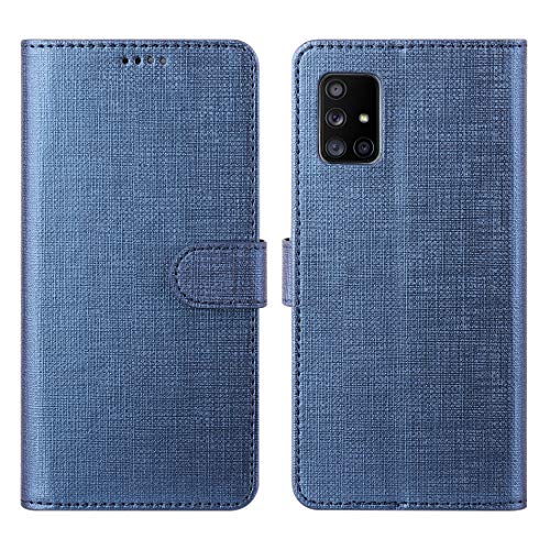 Feitenn Galaxy A51 5g ケース 手帳型 カバー レンズ保護 耐衝撃 超耐磨 カード収納 超薄型 横置き機能 高級PUレザー 軽量 超薄 指紋防止 ブルー