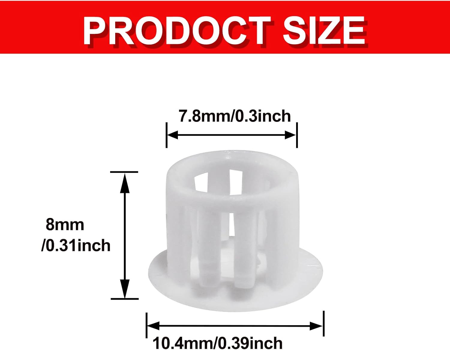 30 PCS White Hole Plugs - 5/16 Inch (8mm) Plastic Flush Type Hole Plugs Snap in Locking Hole Tube, Used for Furniture, Cabinet, Pipe & Tube, Round End Caps Cover Inserts