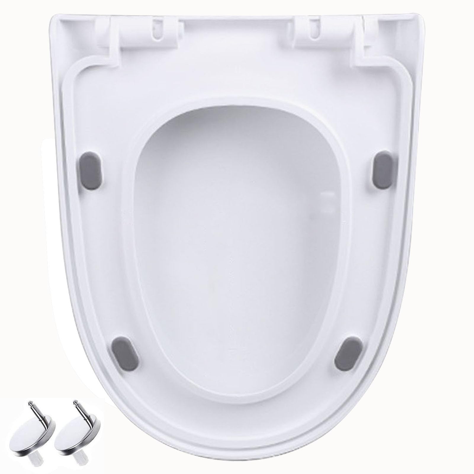 Slow Close d Shaped Heavy Duty Toilet seat - Thickened pp Material, Easy to Install, 34.5x46cm, Close, Shaped, seat, Duty, Heavy, Toilet, Slow, Thickened, Adjustable