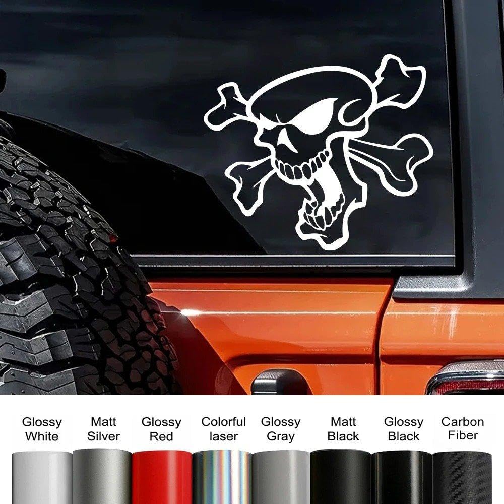 Decalcomanie per auto Decalcomanie In Vinile Autoadesive Impermeabili Con Motivo Scheletro Per Auto(Glossy Gray,50cmx43cm)
