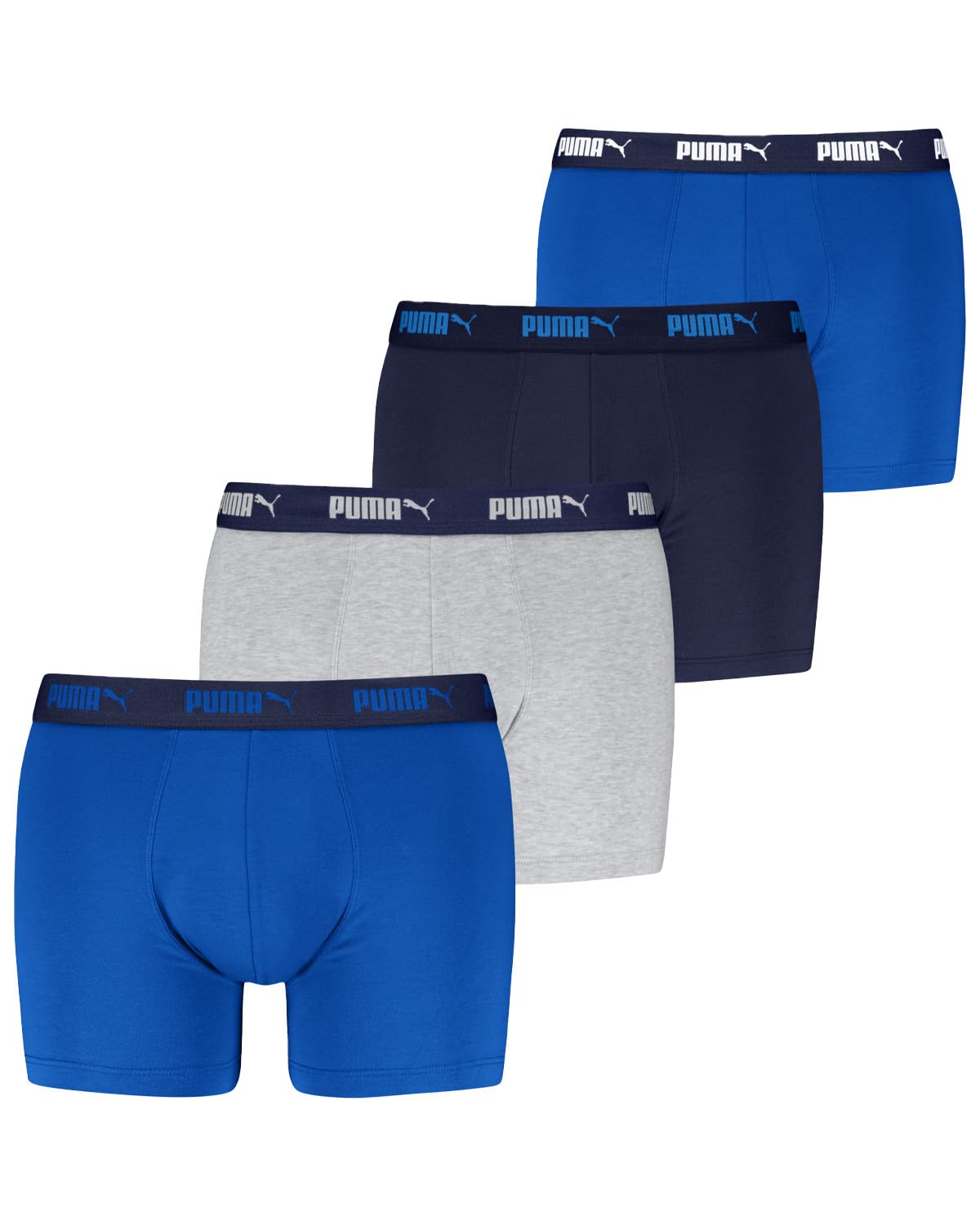 Puma Men's Blue Combo 4 X Boxer Shorts Small