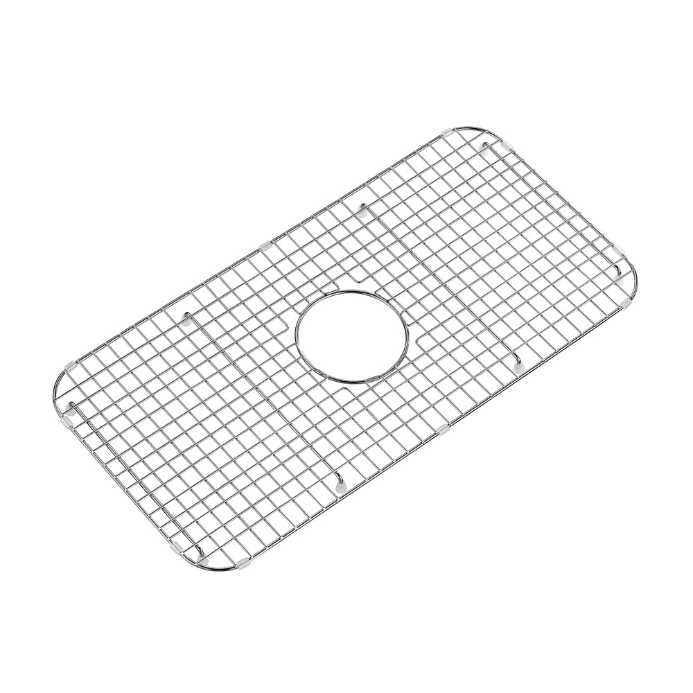 CIPOTAL 26.8 in. x 13.2 in. Centre Drain Sink Grid with Supersoft Silicone Feet in 304 Grade Stainless Steel