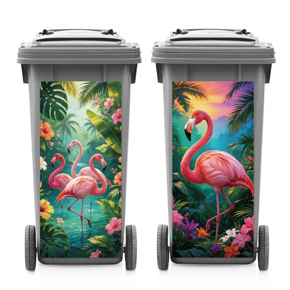 Calcomanías de animales con ruedas para renovar contenedores de basura viejos y proteger paredes