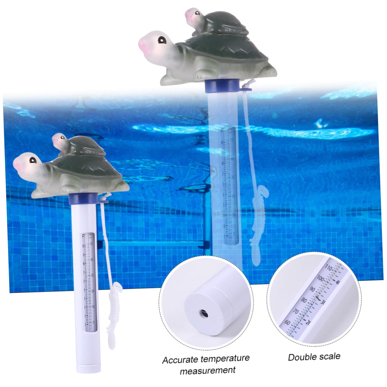 BESTonZON 3 Pezzi Termometro Galleggiante Forma per Vasche da e Misuratore Temperatura per Design per Gas Emessi e Resistente