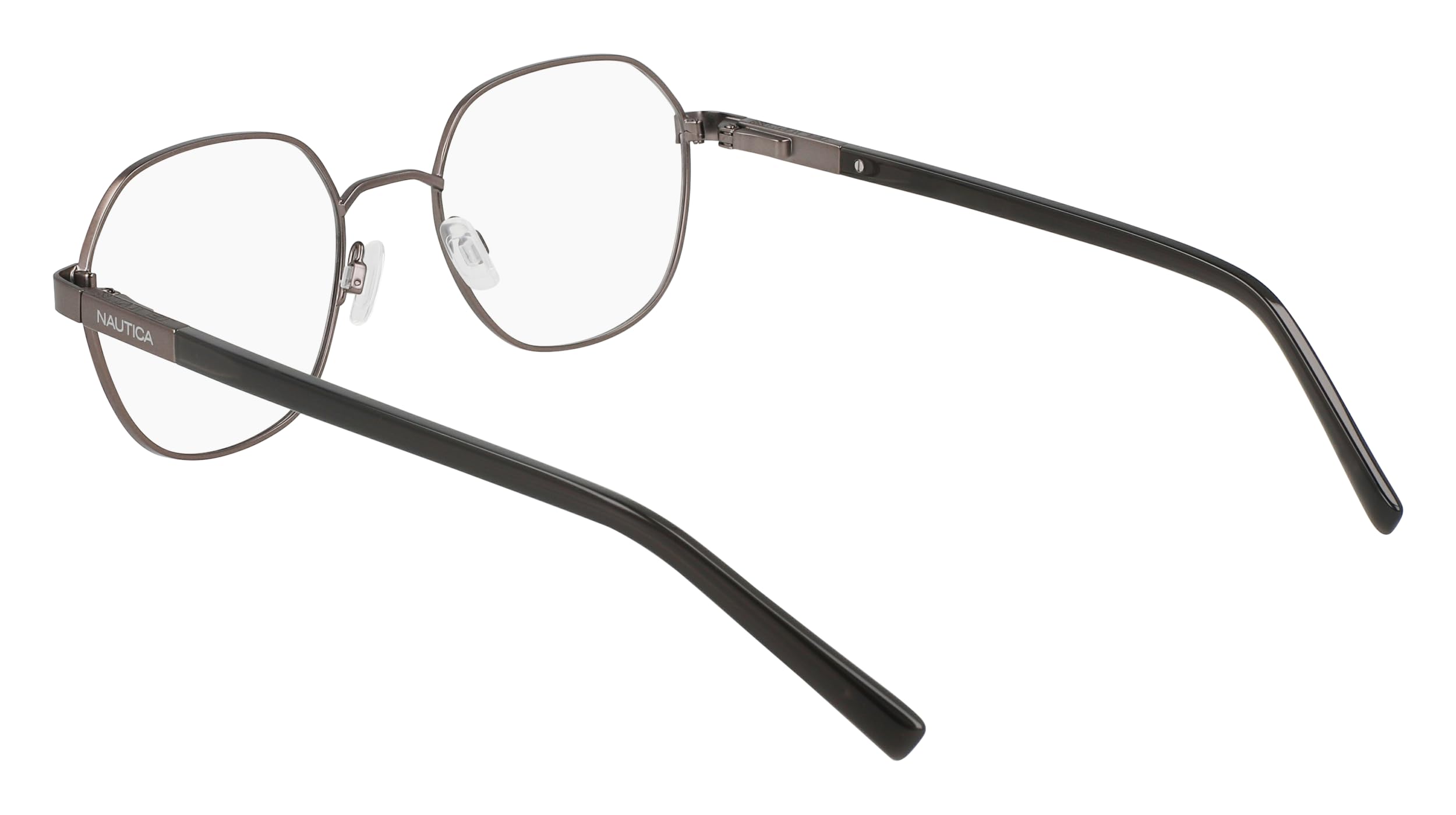 Nautica Brille mit Sehstärke für Herren optional mit Sonnenbrillentönung oder Blaulichtfilter, Rund, gefertigt aus Metall (inklusive Brillenetui)