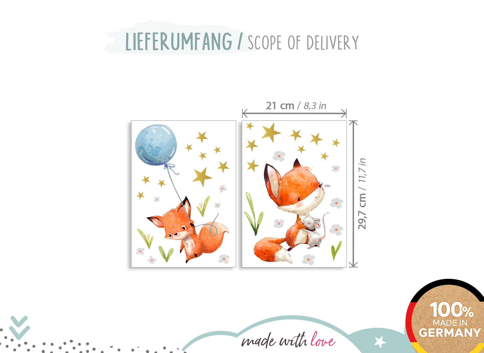Little Deco DL262 - Adesivo Da Parete Con Stelle Per Cameretta, 97x51 Cm, Rimovibile
