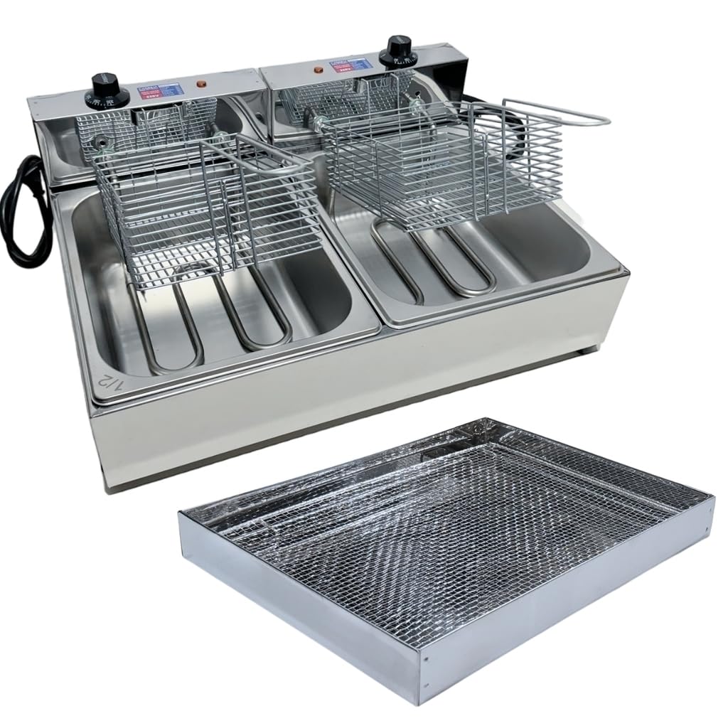 Fritadeira Elétrica Industrial 2 Cubas Inox 10 Litros com Escorredor G(220)