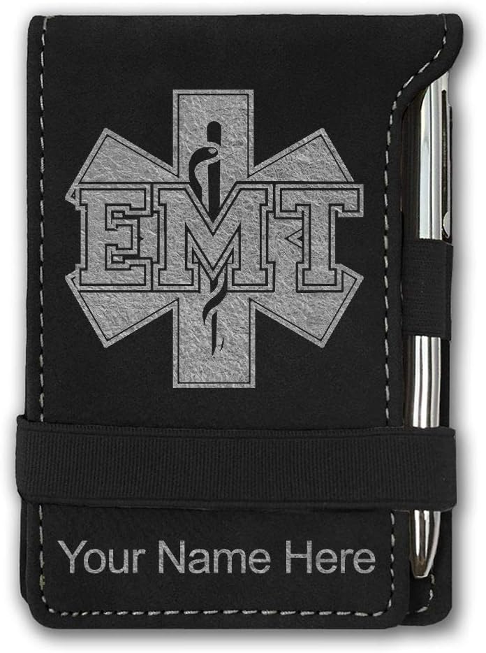 LaserGram Mini Padfolio with Notepad and Pen, EMT