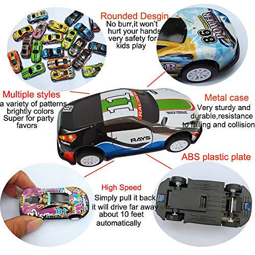 Himeeu 18Pcs Metal Pull Back Racing Car Toy Die Cast Race Car Vehicles Friction Powered Toddler Boy Car Toys 2.7 Inch #TOP3