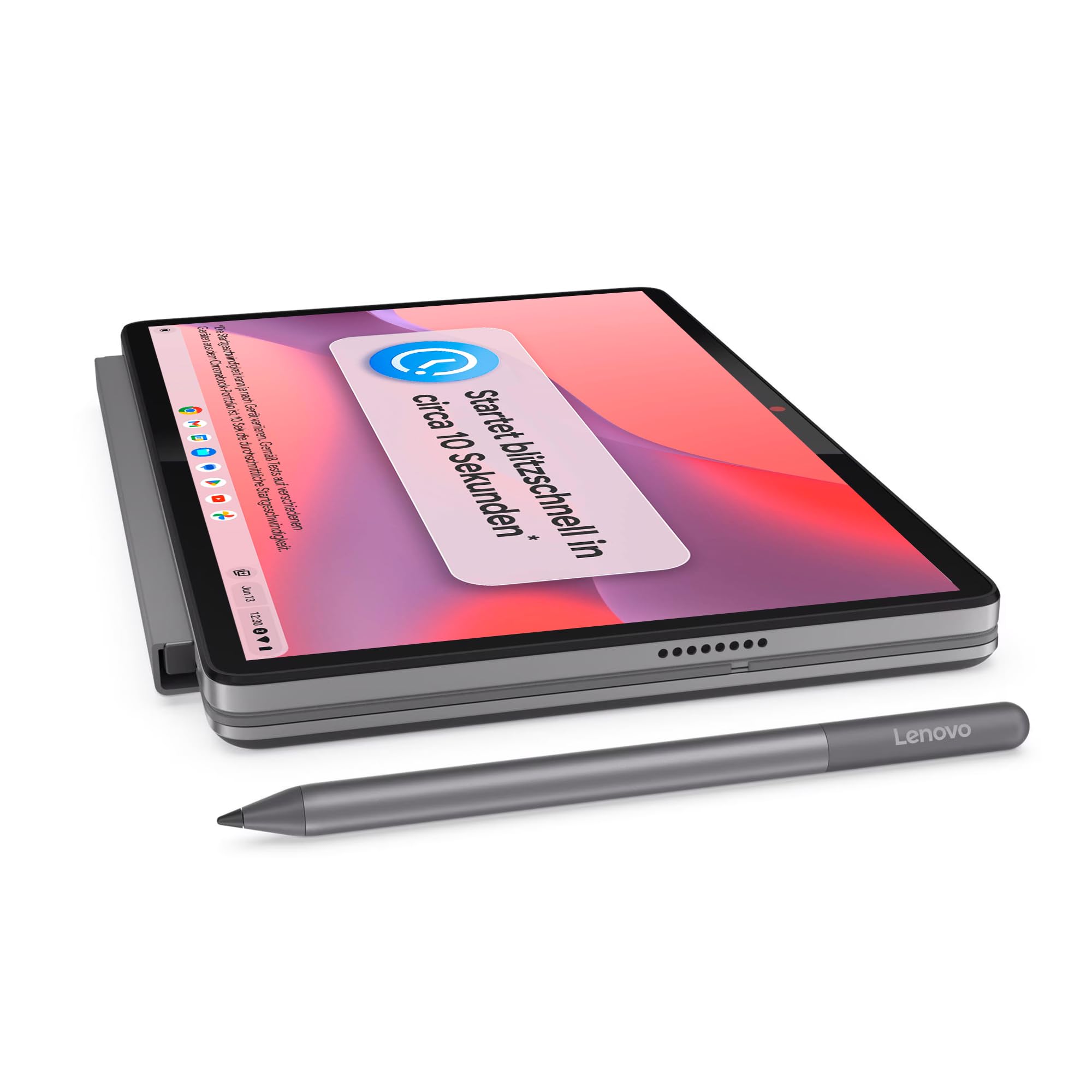 Lenovo Chromebook IdeaPad Duet 3 2-in-1 Tablet | 10,95" WUXGA Touch Display | Mediatek Kompanio 838 | 4GB RAM | 128GB SSD | Mediatek Grafik | ChromeOS | QWERTZ | grau